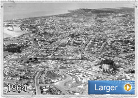 Timaru History, view of the city in the 1940s